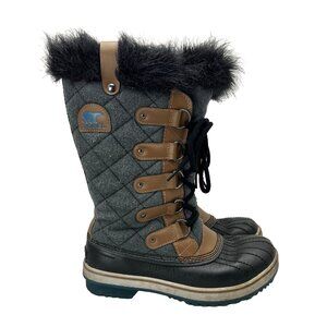 Sorel Tofino Felt Quilted Boots Grizzly Bear Siberia Women's Size 8 NL2113-242